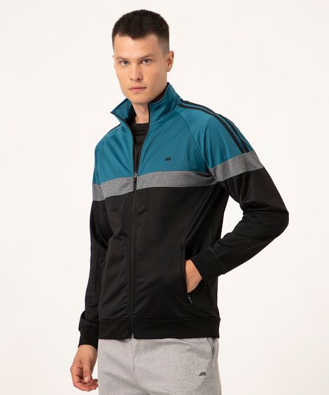 jaqueta com recortes esportiva preto
