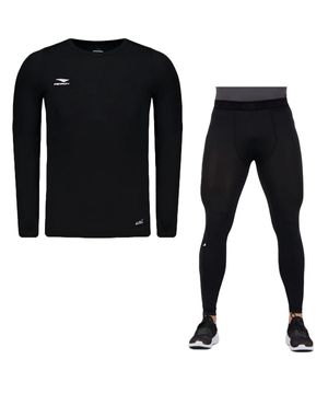 Kit Térmico Penalty Camisa Matís + Calça Flat Masculino Preto