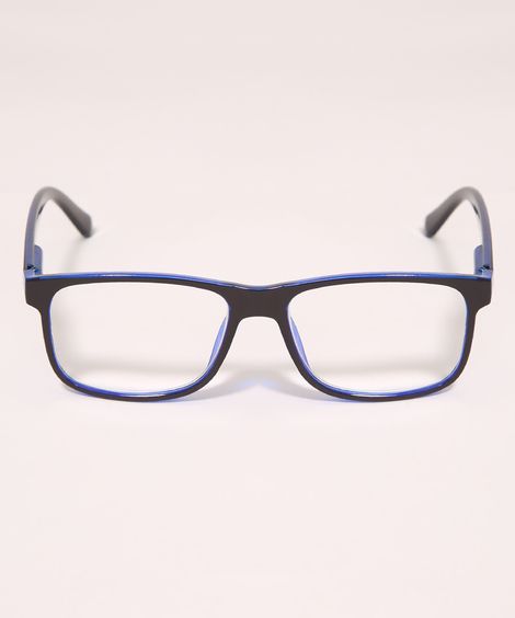 Armação Para Óculos de Grau Masculina Quadrada Azul Marinho