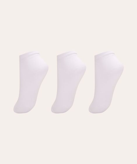 kit de 3 meias infantis cano médio branco