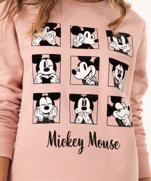 blusão de moletom mickey rosa