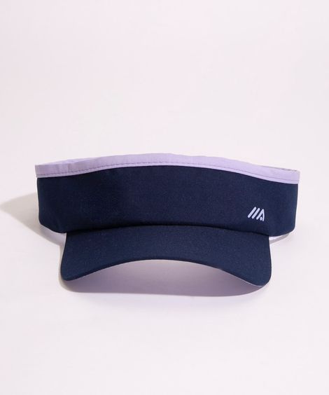 viseira aba curva com velcro esportiva azul marinho