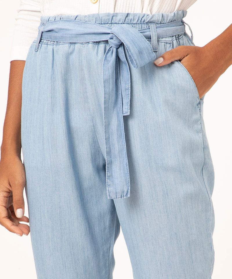 Calça Jeans Mom Clochard Feminina Cintura Alta - lojasbesni