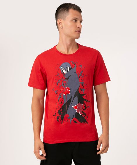 camiseta gola careca naruto vinho