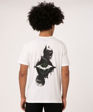 camiseta de algodão manga curta batman branca