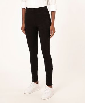 calça legging em jacquard poá preta