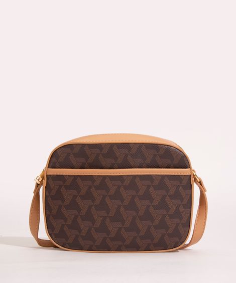 bolsa transversal monograma marrom