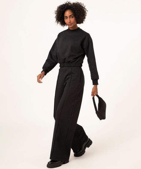 calça de moletom pantalona preta