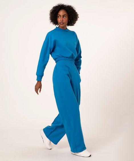 calça de moletom pantalona azul