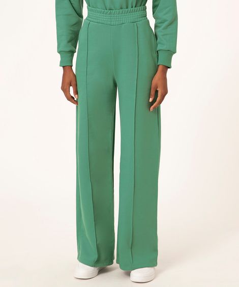 calça de moletom pantalona verde folha