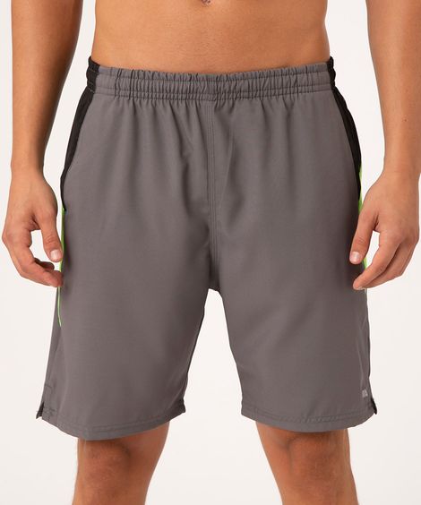 bermuda masculina esportiva com recortes cinza