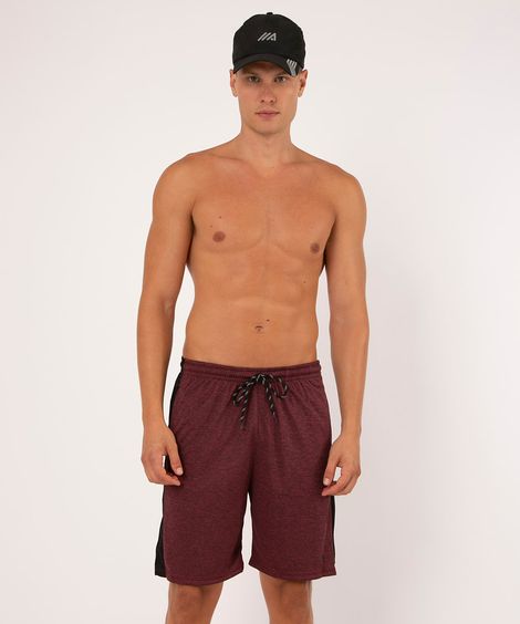 bermuda masculina esportiva listra lateral vinho