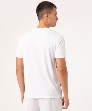 camiseta gola careca com listra lateral esportivo ace branco