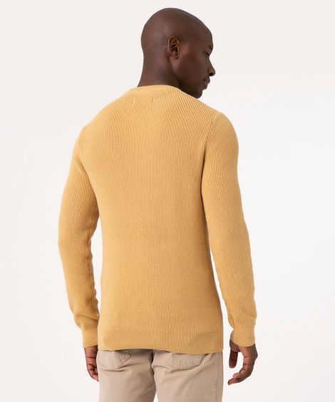 suéter básico de tricô retilíneo amarelo claro