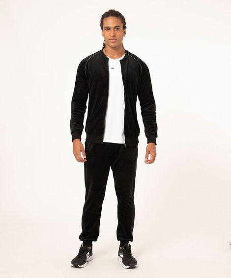 calça jogger de plush preta