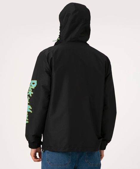 jaqueta com capuz rick and morty preto