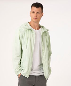 jaqueta com capuz e bolsos verde