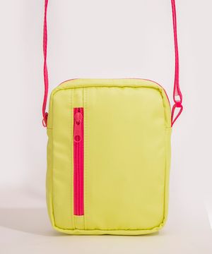 bolsa shoulder bag infantil zíper frontal amarelo