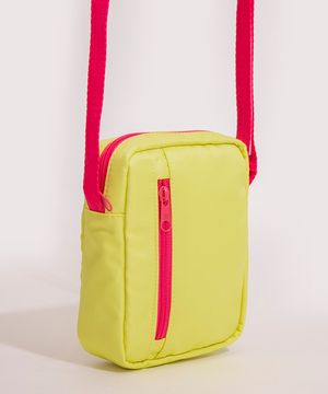 bolsa shoulder bag infantil zíper frontal amarelo