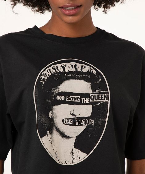 camiseta cropped sex pistols preto