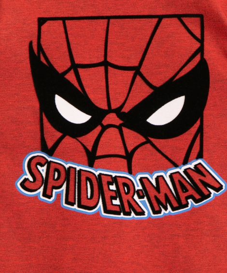 camiseta infantil de algodão manga longa homem aranha vermelho