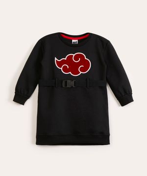 vestido infantil de moletom naruto preta