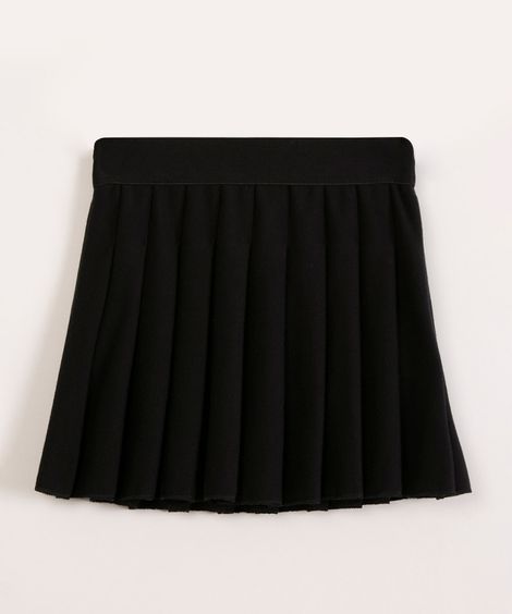 saia infantil de malha com pregas  preto