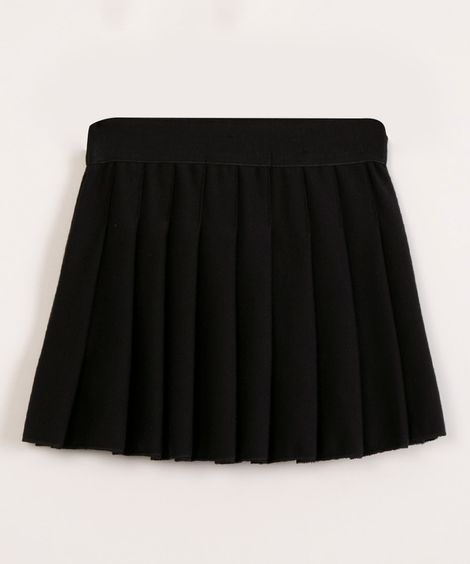 saia infantil de malha com pregas  preto