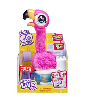 Flamingo Little Live Pets Gotta Go com Sons e Movimentos Rosa