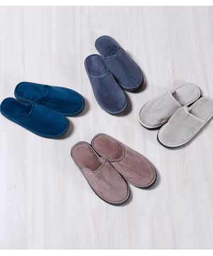 Pantufa Masculina Em Plush Bene Casa Azul