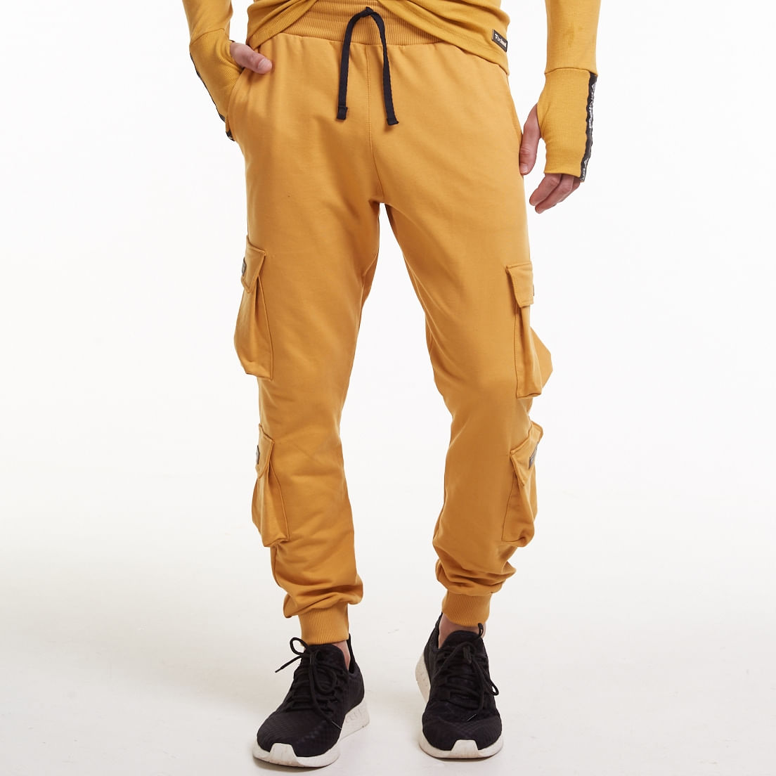 Calça Cargo Brohood Jogger Masculina Moletom Mostarda Menor preço em Calça Cargo Brohood Jogger Masculina Moletom Mostarda