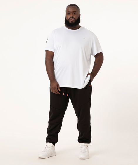 calça jogger de moletom plus size preto