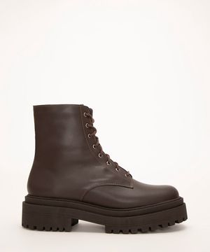 bota tratorada cano médio plataforma oneself marrom