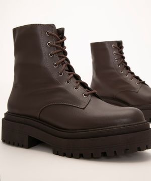 bota tratorada cano médio plataforma oneself marrom