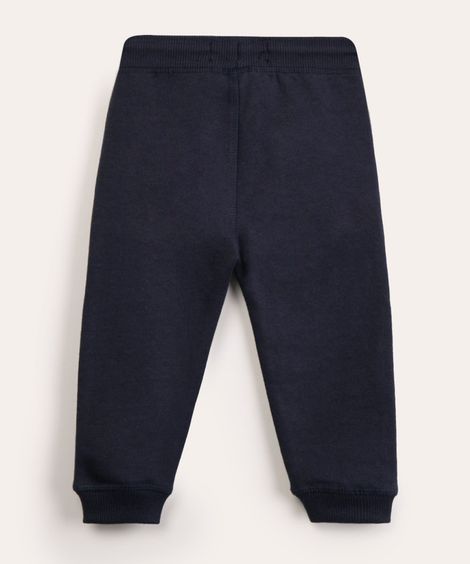calça infantil jogger em moletom azul marinho