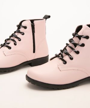 coturno infantil cano médio rosa