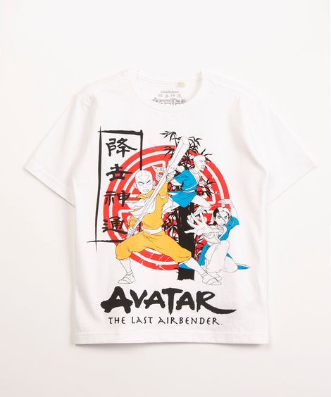 camiseta infantil manga curta avatar branco