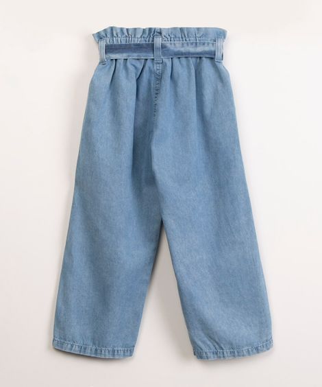 calça infantil clochard jeans azul claro