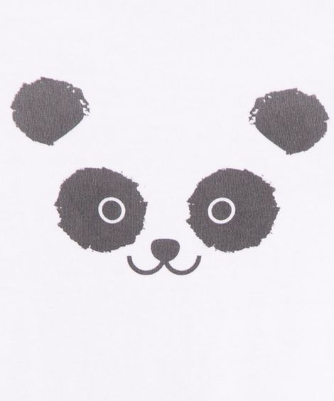 body infantil manga longa panda off white