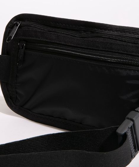 pochete doleira básica de nylon com bolso preta