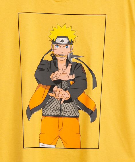 camiseta infantil manga curta naruto  amarelo