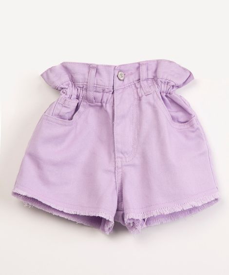 short infantil clochard de sarja lilás