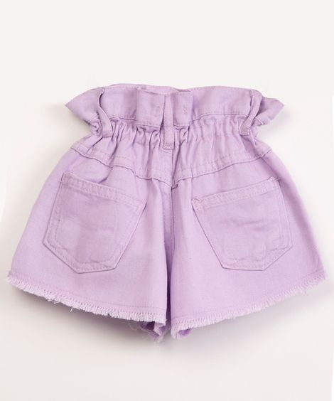 short infantil clochard de sarja lilás