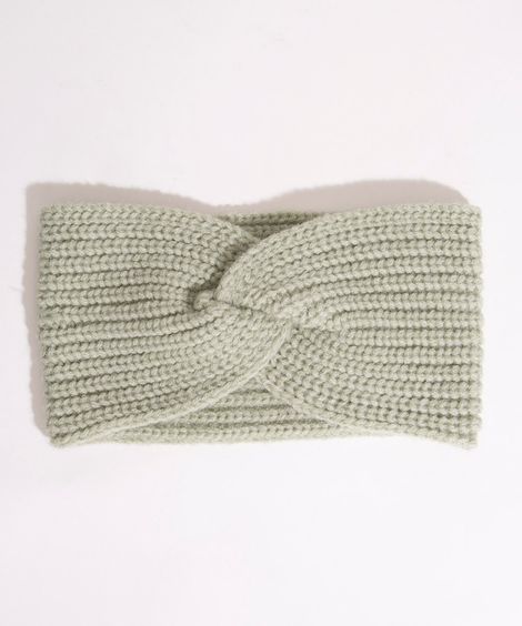 faixa de cabelo de tricô verde