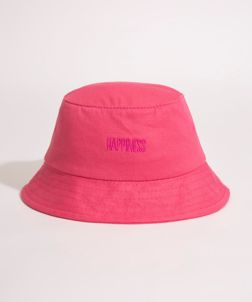 <em>Bucket hat</em> rosa Happiness, da C&A