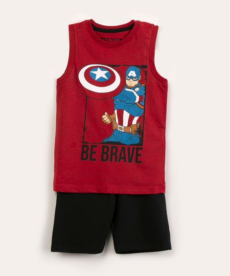 conjunto infantil capitão américa vermelho