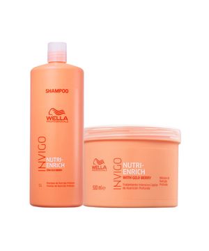 Kit Wella Nutri Enrich - Shampoo 1000 ml + Máscara 500 ml