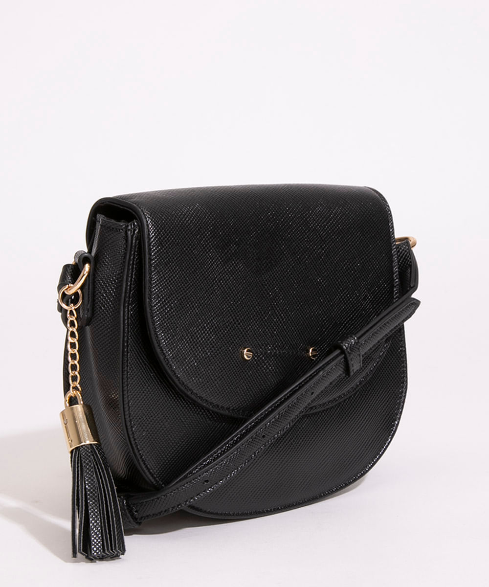 black tassel crossbody bolsa