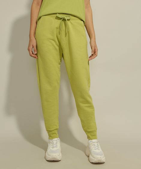 calça jogger unissex de moletom básica verde