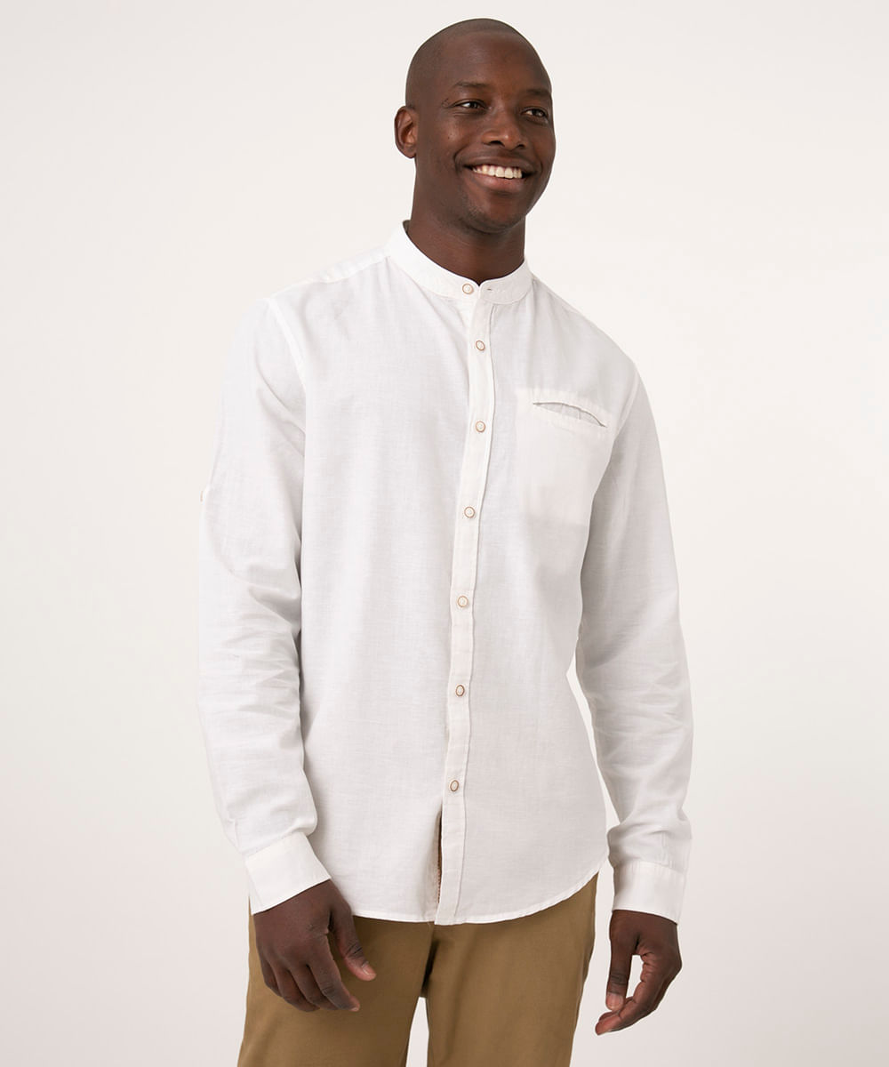 Camisa masculina gola padre, da C&A